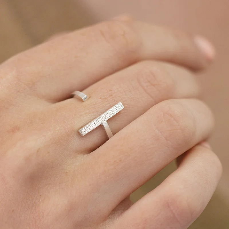 women’s promise rings-DIAMOND DUSTED SINGLE ADJUSTABLE RING