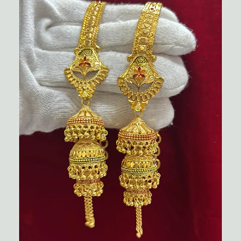 women’s small hoop earrings-Pari Art Jewellery Gold Forming Dangler Earrings