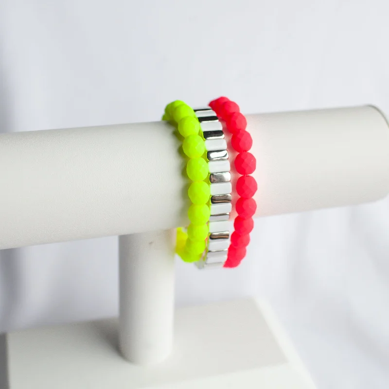 women’s simple cuff bracelets-Neon Lights Bracelet Stack