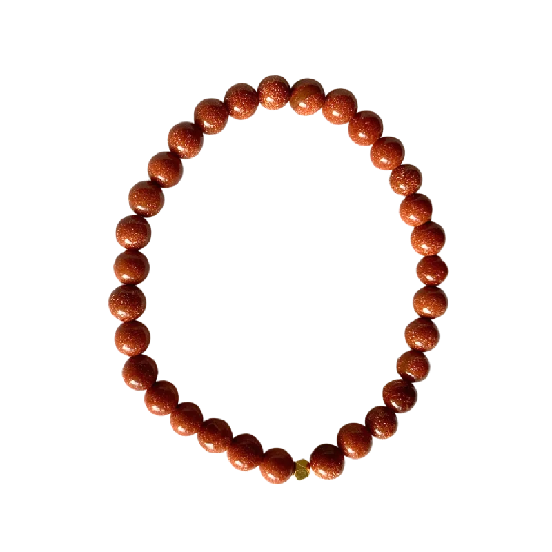 women’s silver link bracelets-Goldstone 6mm Bracelet