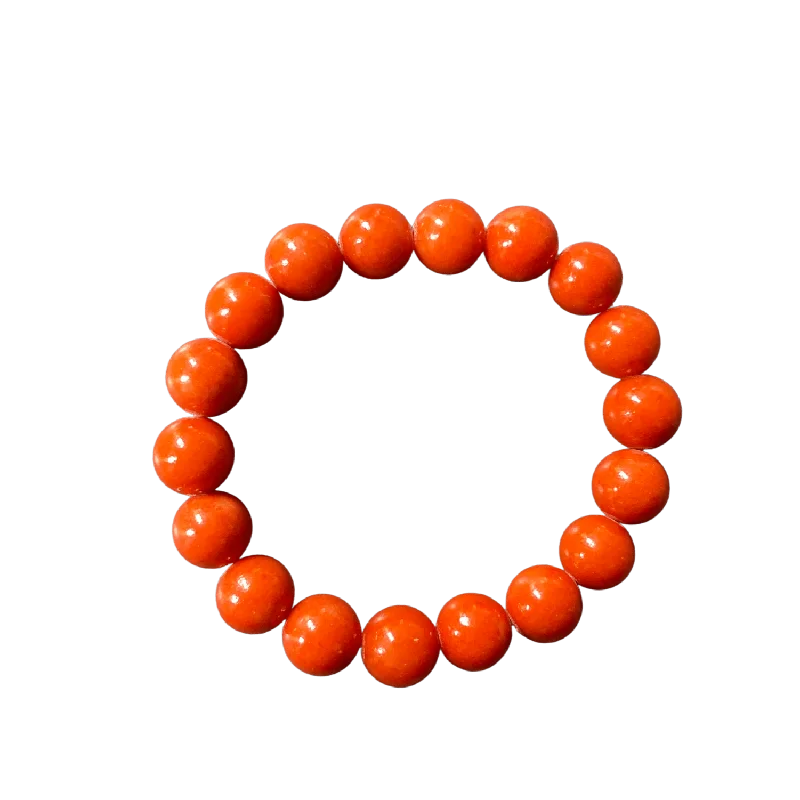 women’s twisted bangles-Terracotta Jade 10mm Bracelet