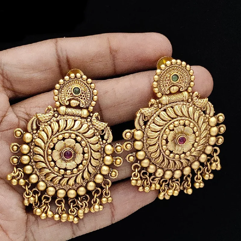 women’s chunky earrings-Jewel Addiction Copper Rajwadi Finish Pota Stone Dangler Earrings