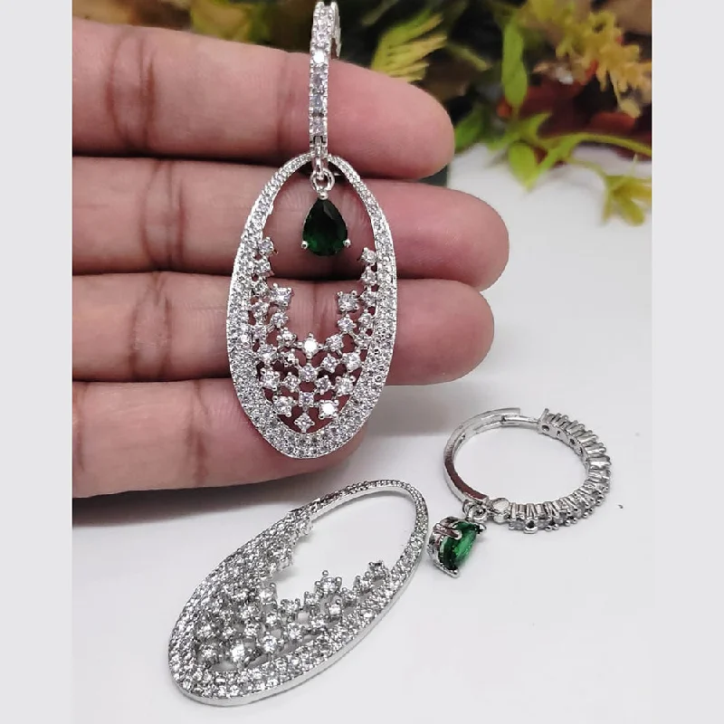 women’s long drop earrings-Manisha Jewellery Silver Plated AD Dangler Earrings