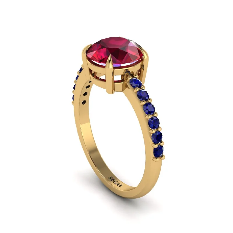 women’s custom-made engagement rings-Traditional Ruby Engagement Ring - Elaine No. 70