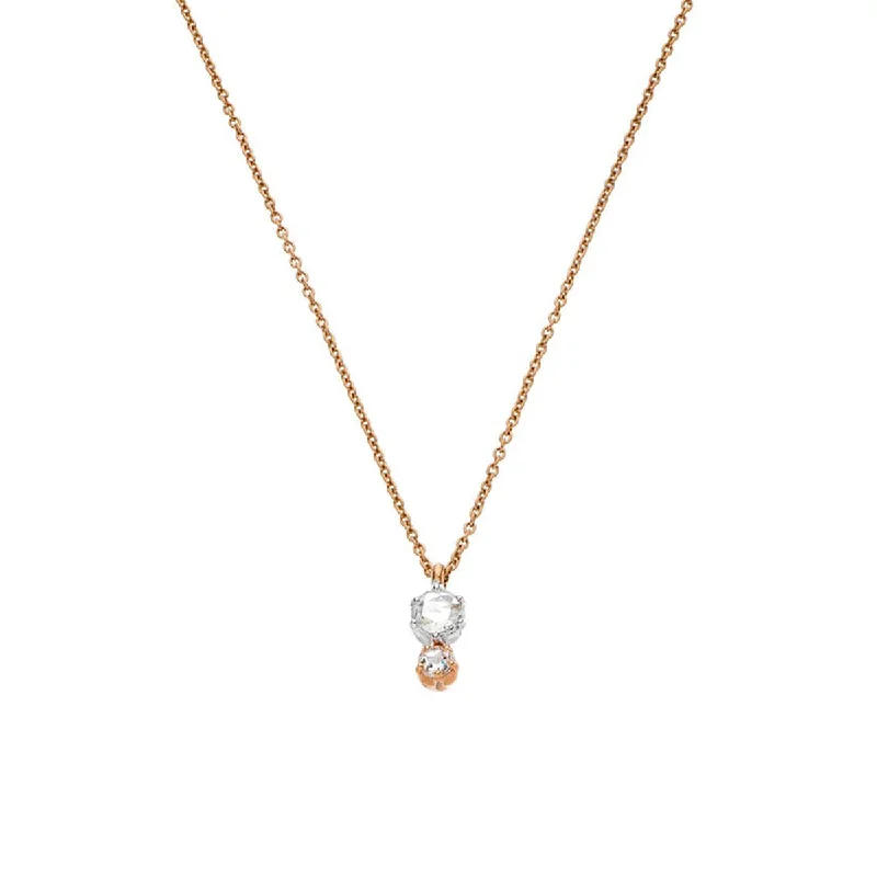 women’s personalized gold necklaces-Duet Rose Cut Diamond Necklace