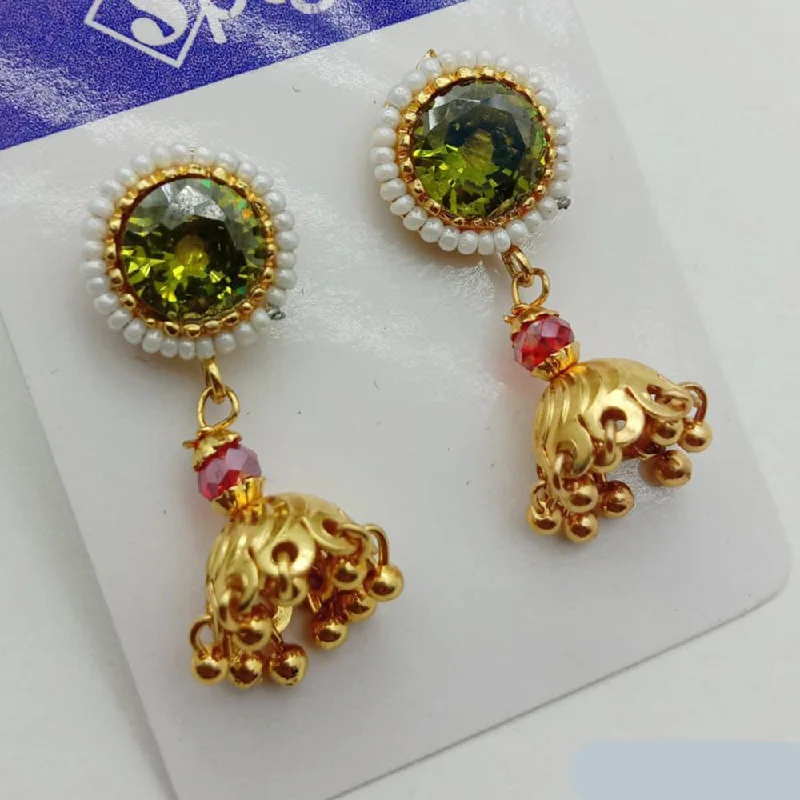 women’s drop earrings-SP Jewellery Gold Plated Crystal Stone Jhumki Earrings