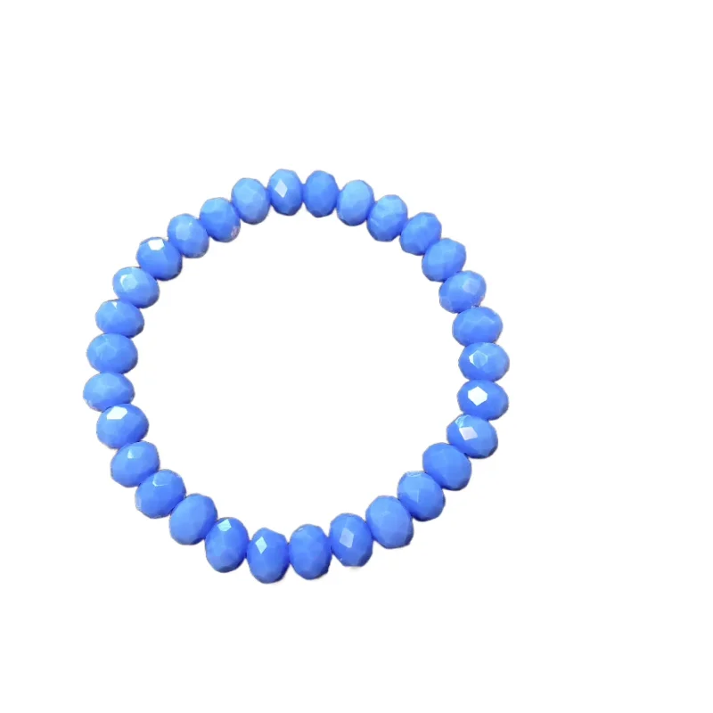 women’s fitness bracelets-Dark Hyacinth Faceted Rondelle 8mm Bracelet