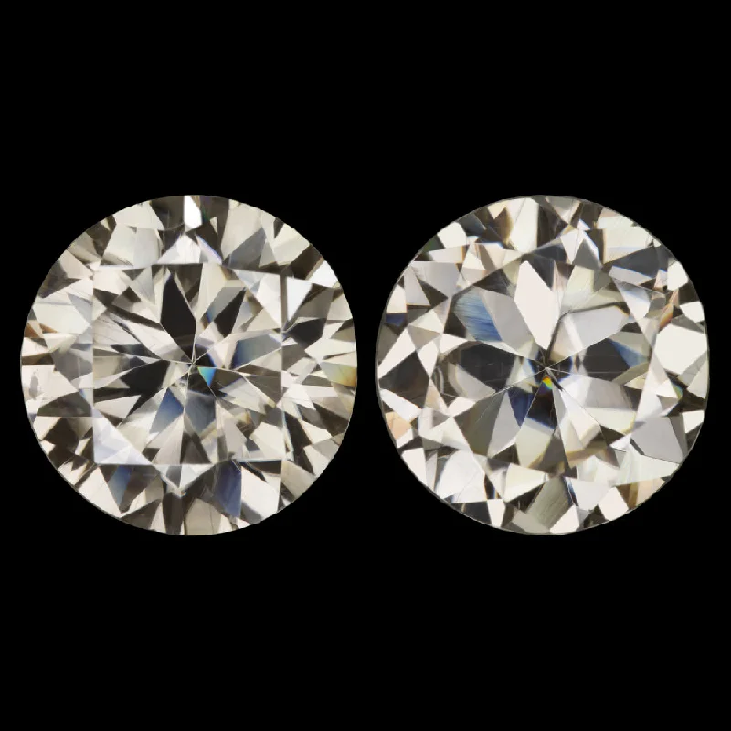 women’s ear cuff earrings-4.56ct MOISSANITE MATCHED PAIR STUD EARRINGS 8.6mm ROUND BRILLIANT CUT LOOSE