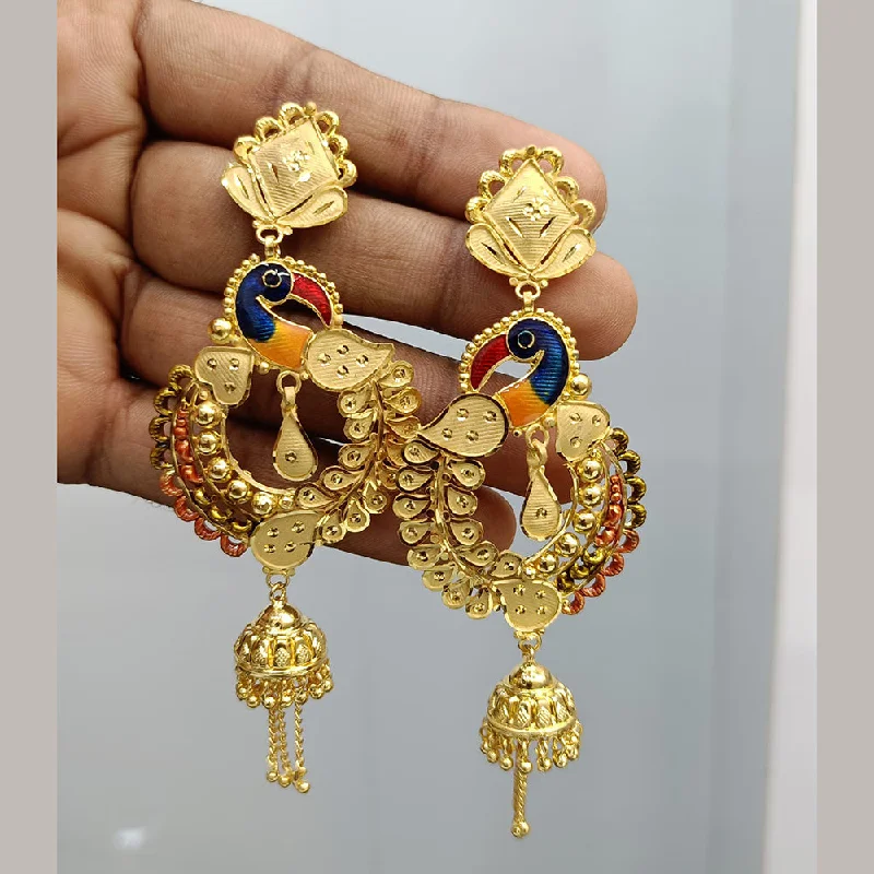 women’s bridal earrings-Pari Art Jewellery Gold Forming Dangler Earrings