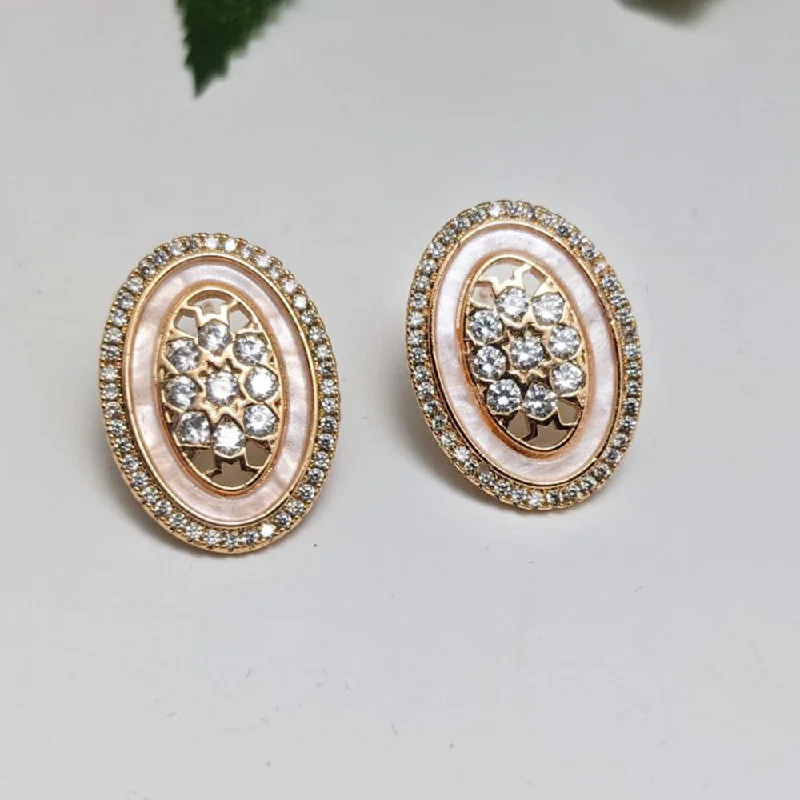 women’s dangly earrings-Aamrapali  Gold  Plated  American  Diamond  Stud   Earrings