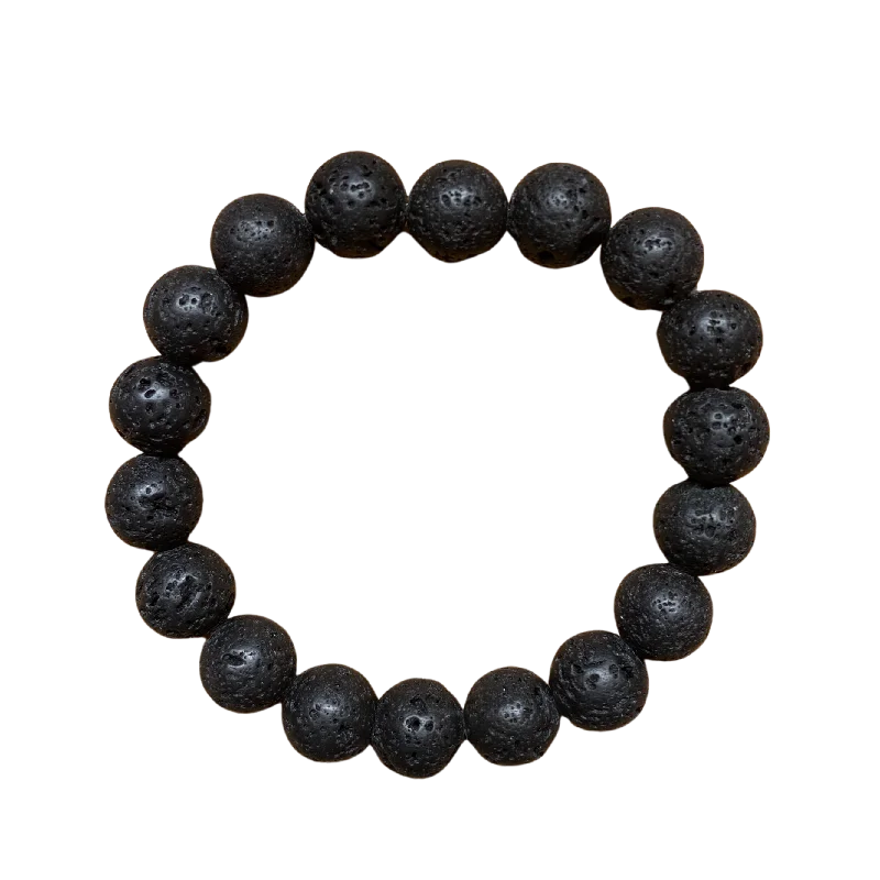 women’s fine bangles-Lava stone 10mm Bracelet