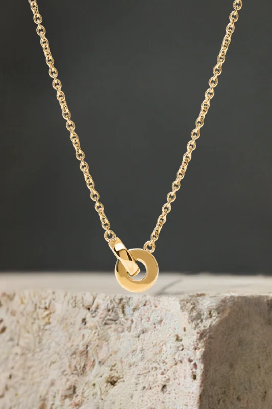 women’s handmade necklaces-Orbit gold vermeil chain necklace