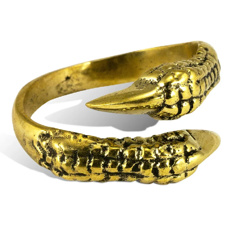 women’s simple rings-<span>RBR-016<span>: </span></span>Ravens Claw Ring - Brass