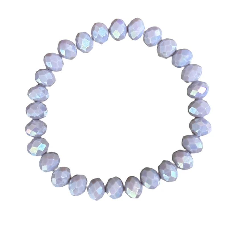 women’s luxury bracelets-Lilac Faceted Rondelle 8mm Bracelet