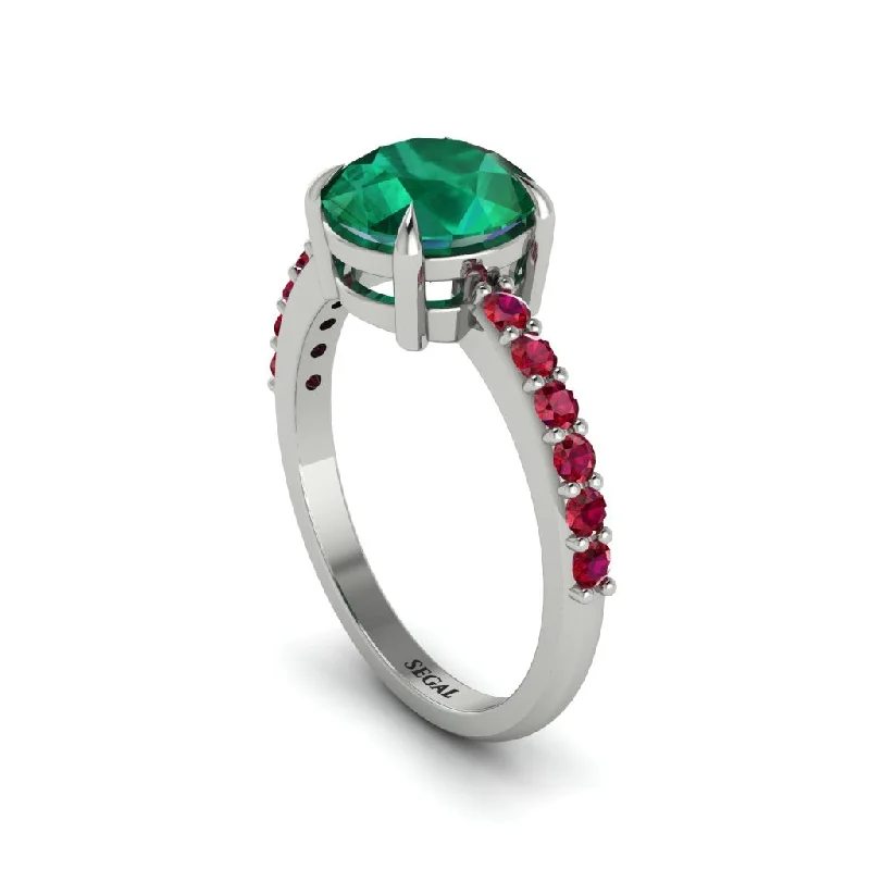 women’s multi-stone engagement rings-Traditional Emerald Engagement Ring - Elaine No. 51