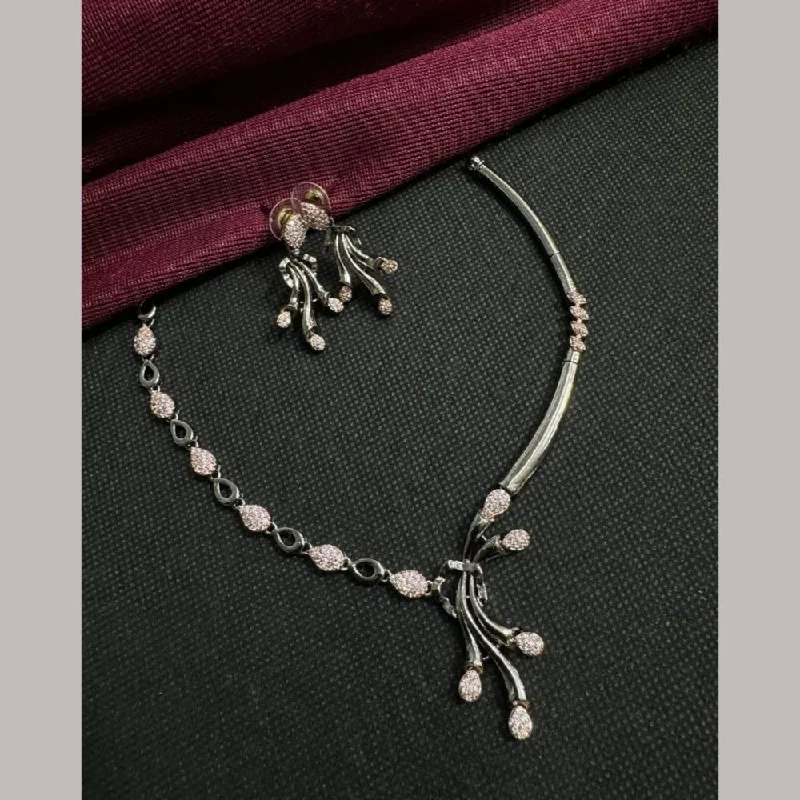 women’s birthstone necklaces-Manisha Jewellery Silver Plated Austrian Stone Necklace Set