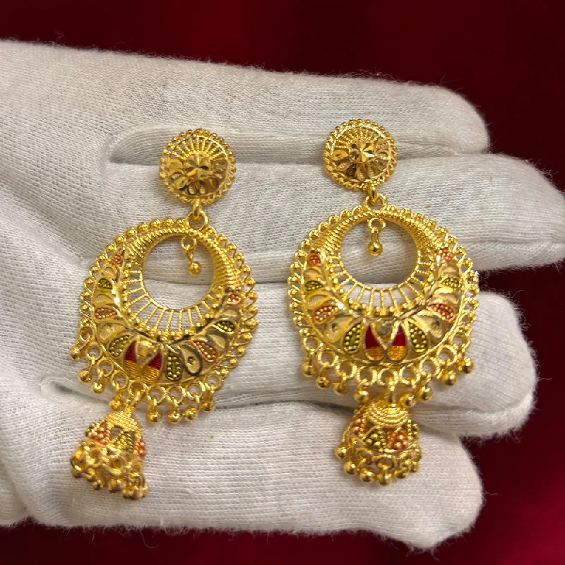 women’s hoop earrings with diamonds-Pari Art Jewellery Gold Forming Dangler Earrings