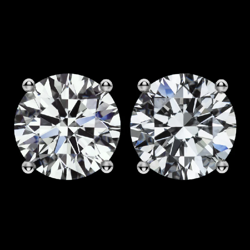 women’s birthday earrings-1.15ct F-G VS LAB CREATED DIAMOND STUD EARRINGS EXCELLENT CUT ROUND BRILLIANT