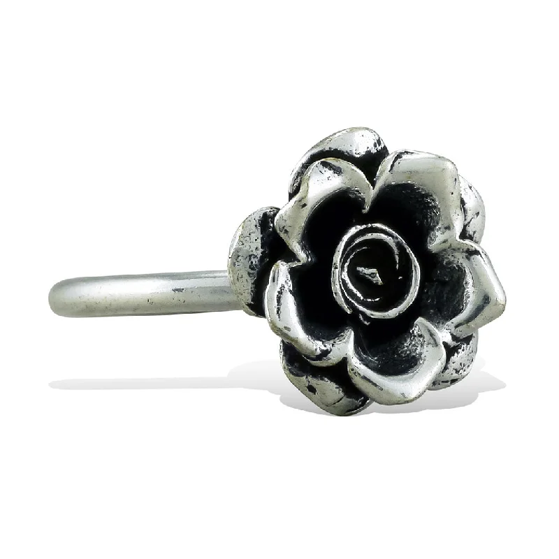 women’s vintage rings-<span>RAS-030<span>: </span></span>Krissy's Rose - Silver Ring