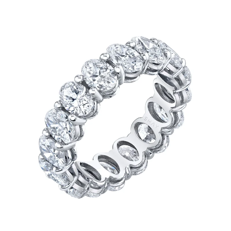 women’s double band rings-READY TO SHIP DIAMOND OVAL ETERNITY RING, 7cts