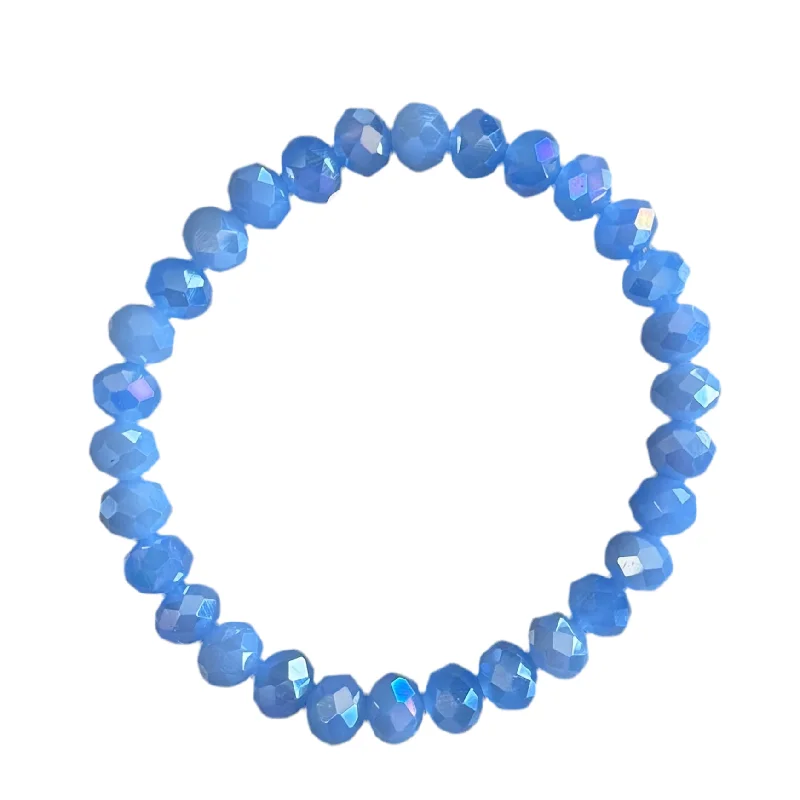 women’s fitness bracelets-Ice Hyacinth Faceted Rondelle 8mm Bracelet