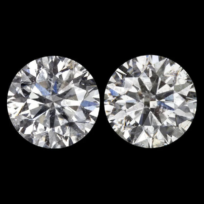 women’s diamond drop earrings-1.81c EXCELLENT CUT DIAMOND STUD EARRINGS ROUND BRILLIANT NATURAL MATCHING PAIR