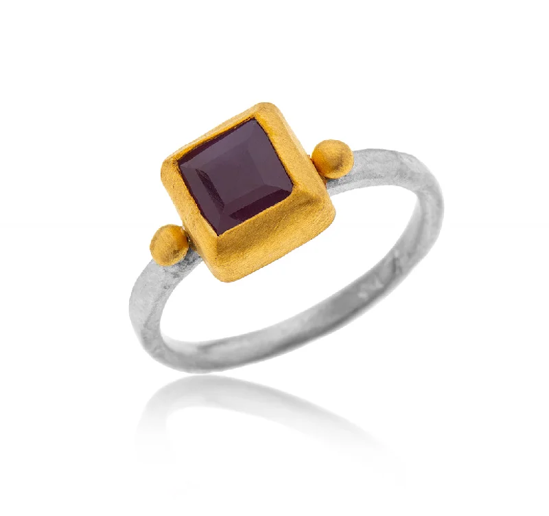 women’s simple rings-Nava Zahavi Yellow Gold Ruby Ring