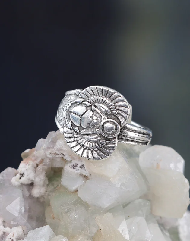 women’s cocktail rings-Scarab Ring, Size 8, (1pc)