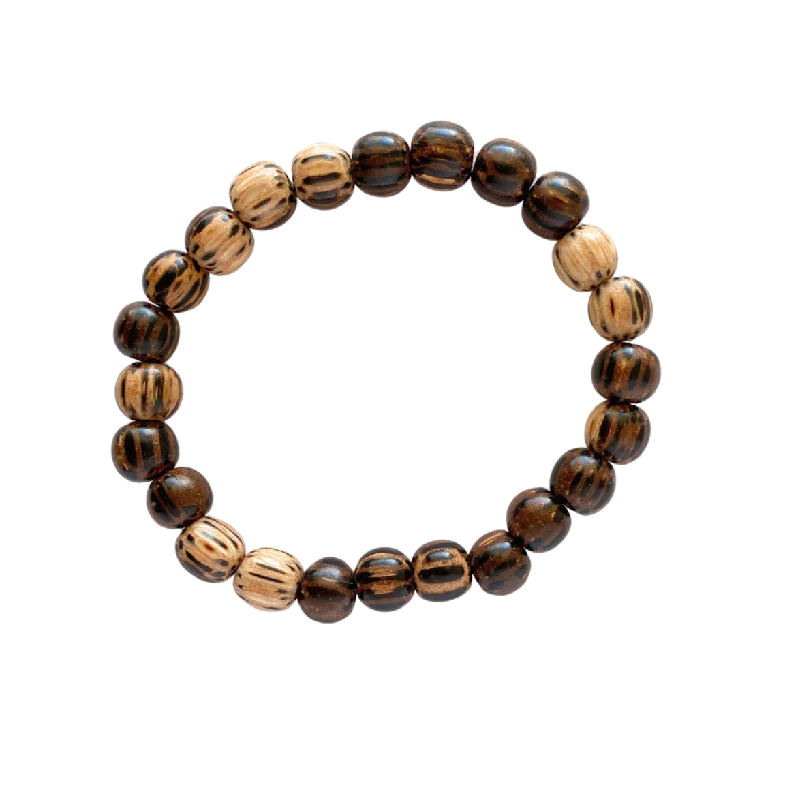 women’s bohemian bangles-Wood Palmwood 8mm Bracelet