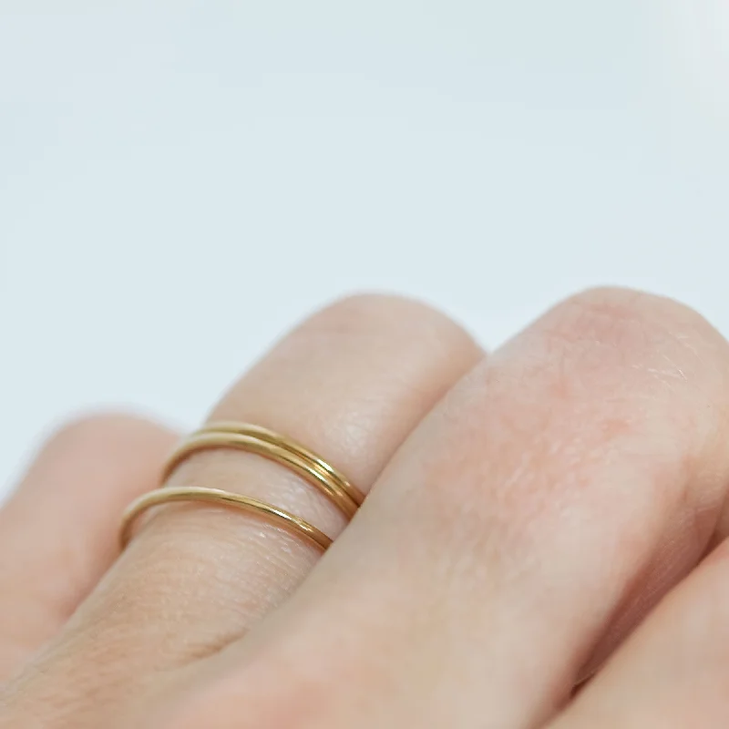 women’s unique rings-GOLD-FILLED SMOOTH WISH STACKER