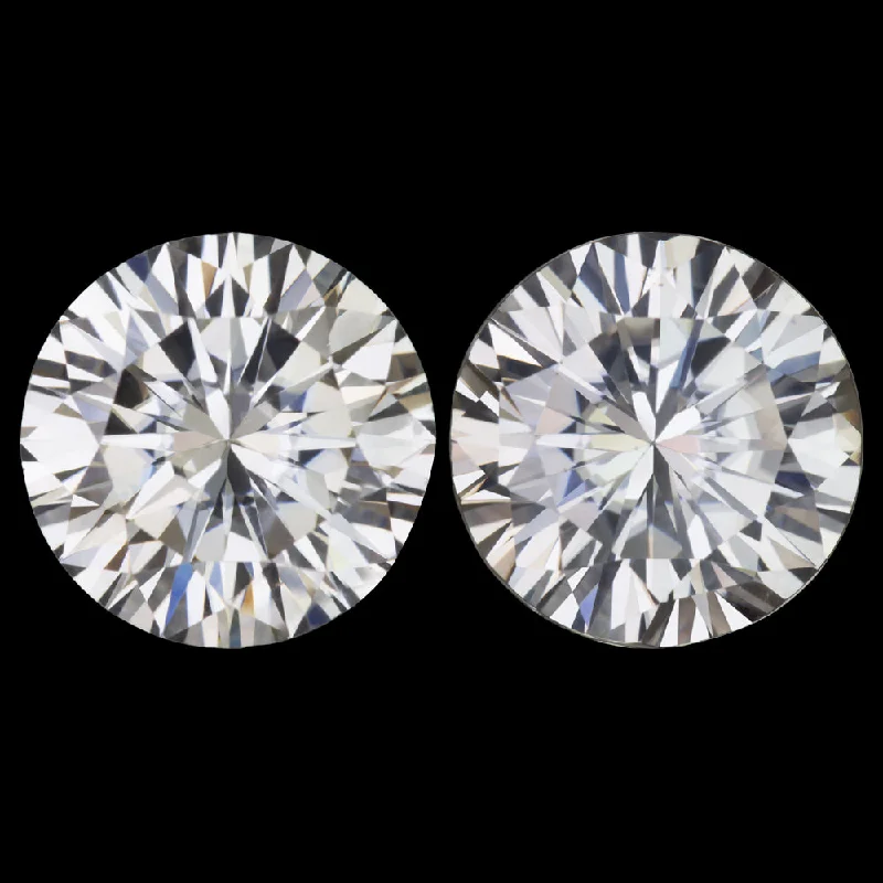 women’s silver earrings-3.90ct MOISSANITE MATCHED PAIR STUD EARRINGS 8.5mm ROUND BRILLIANT CUT 4 CARAT