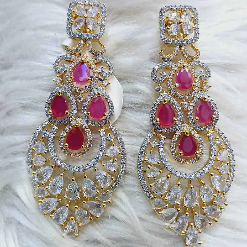 women’s round earrings-Jain Jewellers Gold Plated AD Dangler Earrings