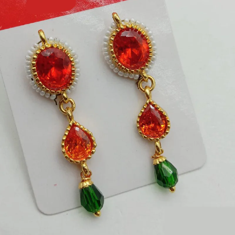 women’s stud earrings-SP Jewellery Gold Plated Crystal Stone Dangler Earrings