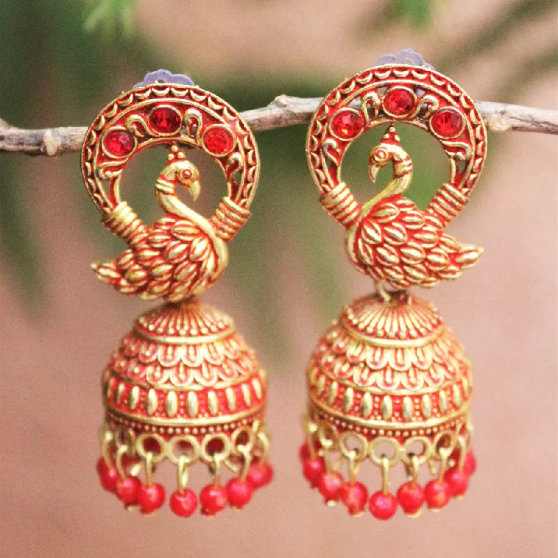 women’s silver earrings-H K Fashion Gold Plated Jhumki Earrings