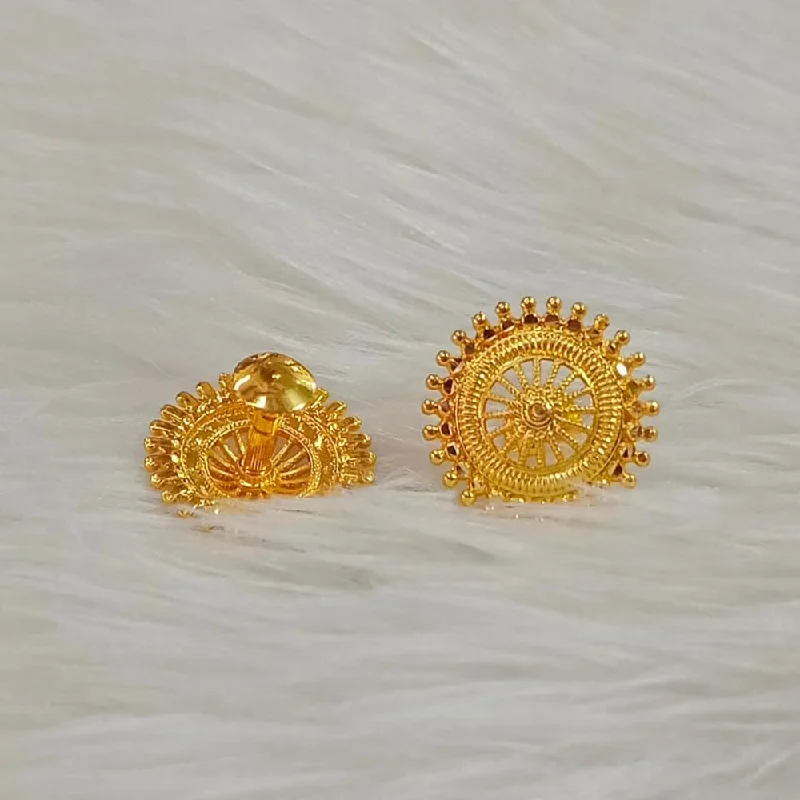 women’s geometric stud earrings-Pooja Bangles Gold Plated Stud Earrings