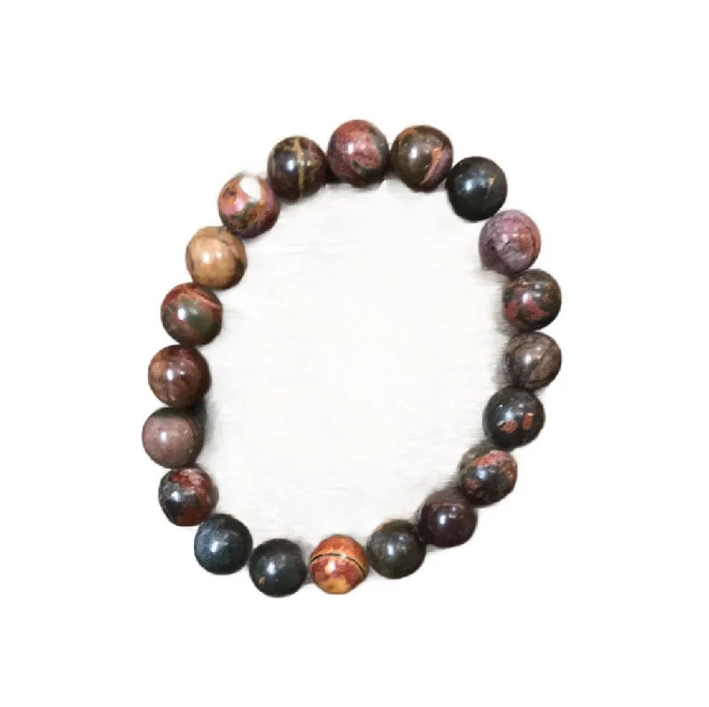 women’s rose gold bracelets-Red Creek Jasper Multi 10mm Bracelet