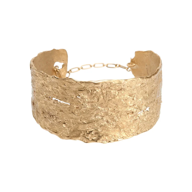 women’s elastic bracelets-Into the Woods Armcuff Gold Plated