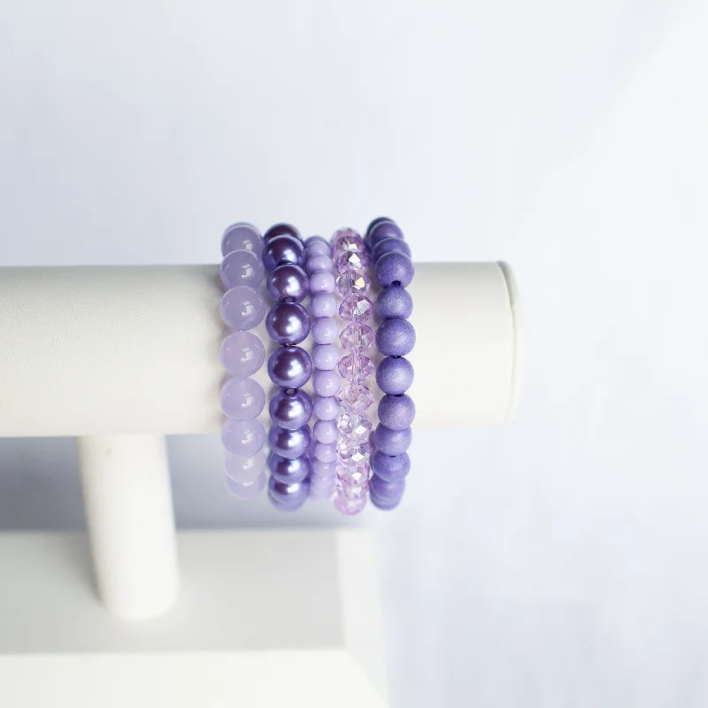 women’s diamond cuff bracelets-Do you Lilac It Bracelet Stack