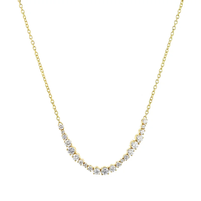 women’s choker necklaces-Diamond Wave Necklace