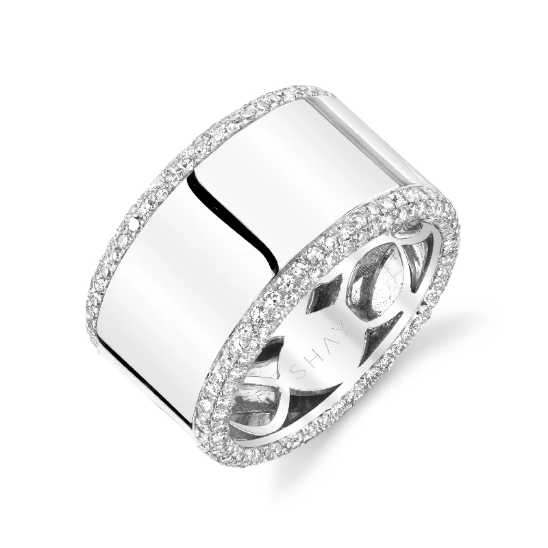 women’s trendy engagement rings-READY TO SHIP DIAMOND 3 SIDED CIGAR BAND