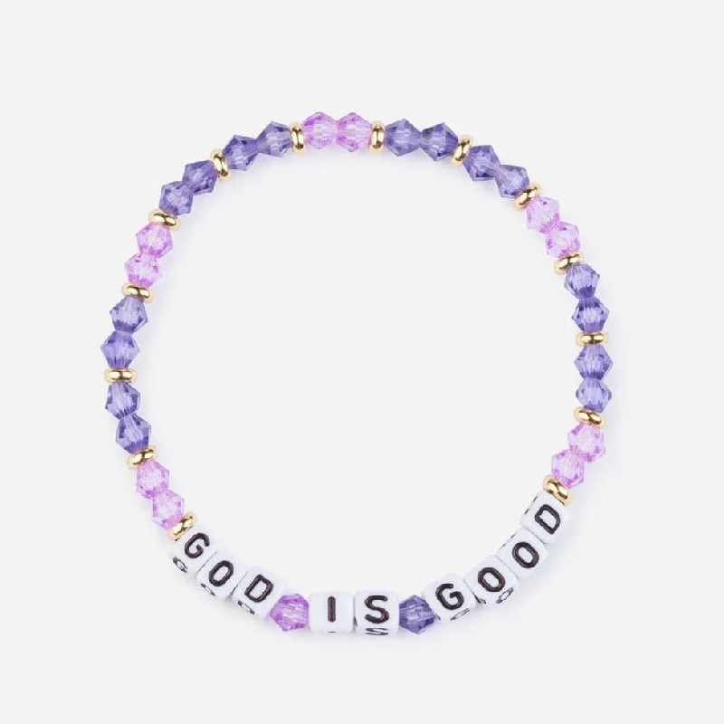 women’s hand-stamped bracelets-God is Good Letter Bracelet