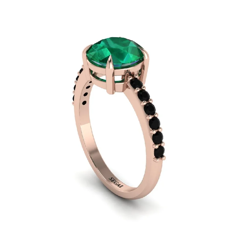 women’s customized engagement rings-Traditional Emerald Engagement Ring - Elaine No. 35