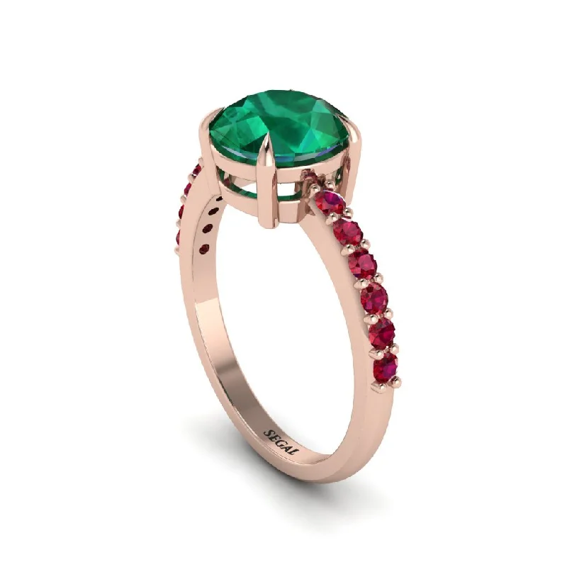 women’s two-tone engagement rings-Traditional Emerald Engagement Ring - Elaine No. 50