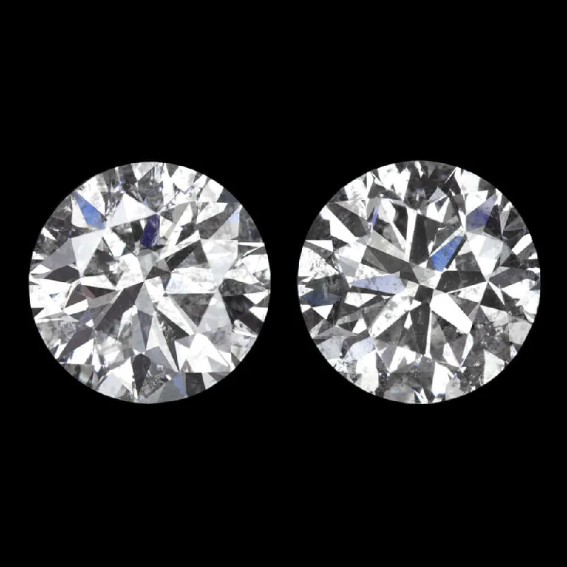 women’s luxury drop earrings-0.93ct E-F NATURAL DIAMOND STUD EARRINGS ROUND BRILLIANT CUT MATCHING PAIR 1ct