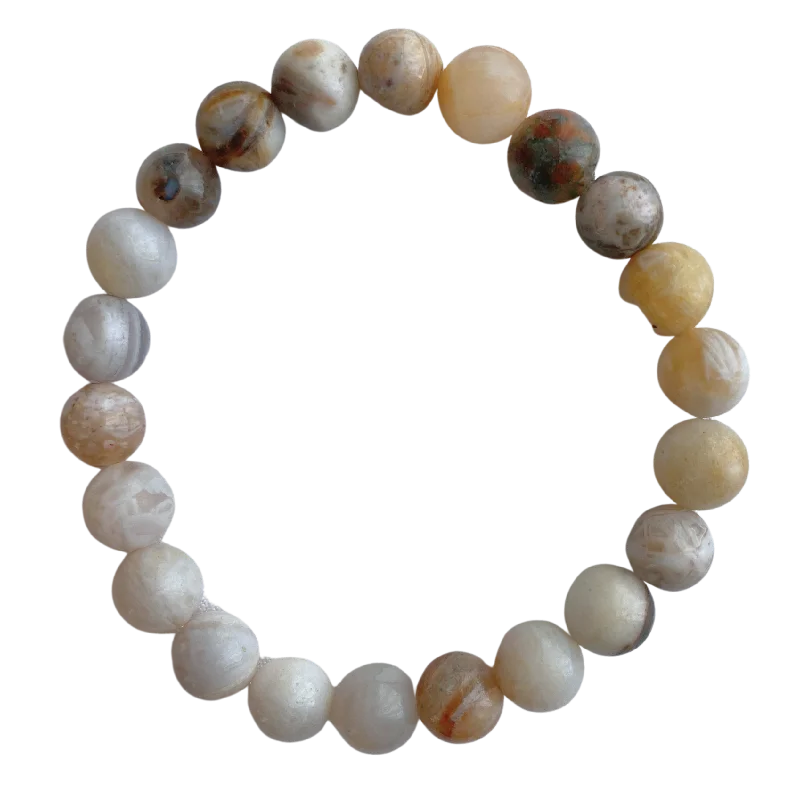 women’s chunky bracelets-Bamboo Agate 8mm Bracelet