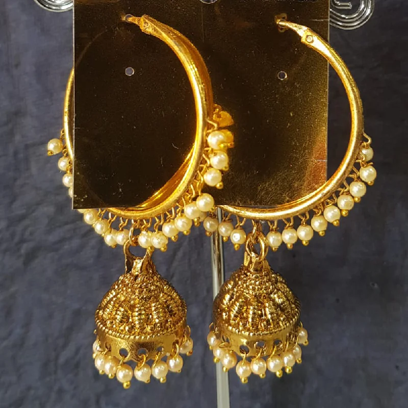 women’s sapphire stud earrings-Shreeji Gold Plated Crystal Stone Jhumki Earrings