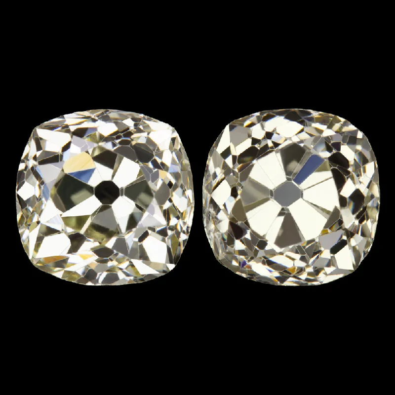 women’s festive earrings-3.79c O-P VS1-SI1 OLD MINE CUT DIAMOND STUD EARRINGS ANTIQUE MATCHING PAIR 1800s