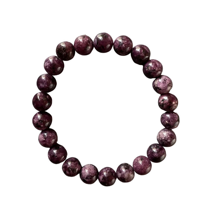 women’s beaded bracelets-Deep Purple Lepidolite 8mm Bracelet