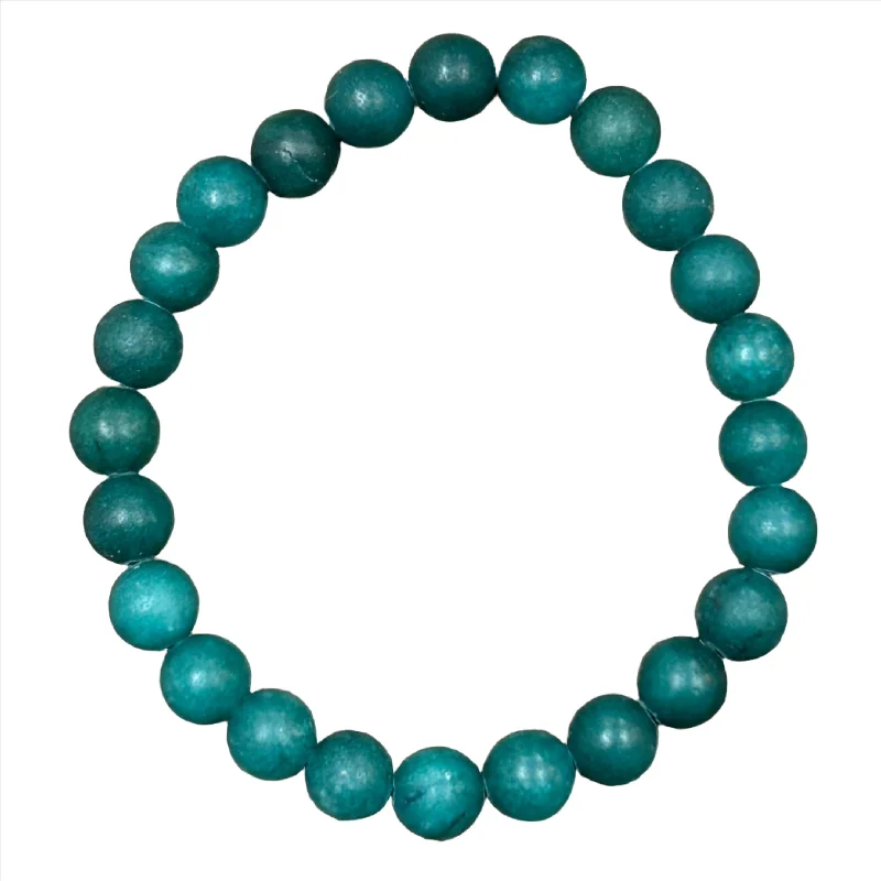 women’s anniversary bracelets-Matte Teal Jade 8mm Bracelet