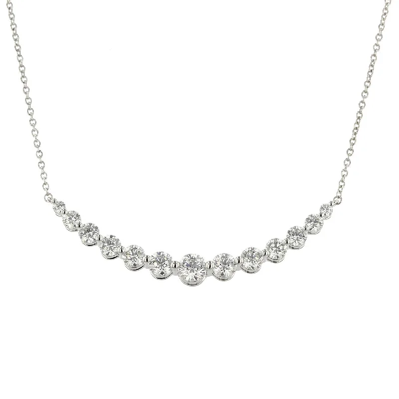 women’s oval gemstone necklaces-Diamond Smile Necklace